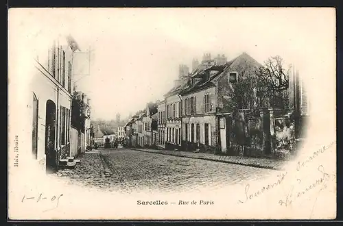 AK Sarcelles, Rue de Paris, Strassenpartie