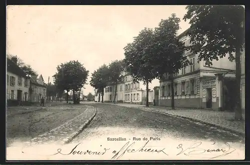 AK Sarcelles, Rue de Paris, Strassenpartie