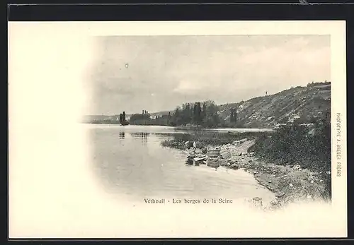 AK Vétheuil, Les berges de la Seine