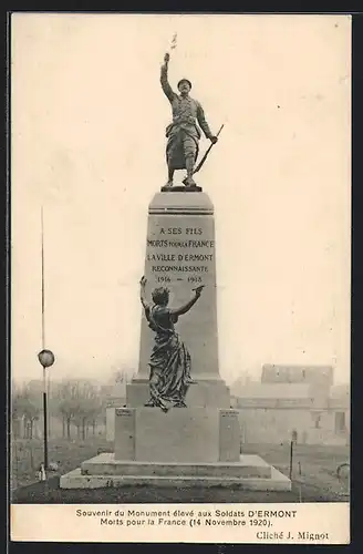 AK Ermont, Monument élévé aux Soldats morts pour la France 1920