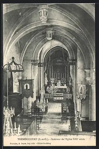 AK Théméricourt, Intérieur de l`Eglise XIIIe siècle