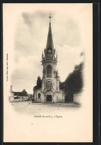 AK Vigny, L`Église, Ansicht der Kirche