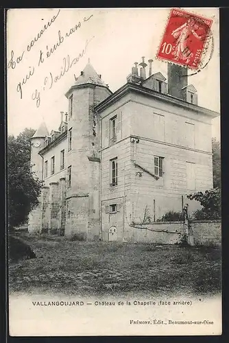 AK Vallangoujard, Château de la Chapelle face arrière