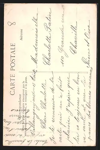 AK Vallangoujard, Château de la Chapelle face arrière