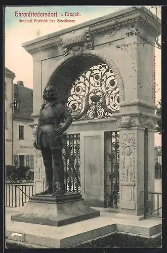 AK Ehrenfriedersdorf i. Erzgeb., Denkmal Friedrich des Streitbaren