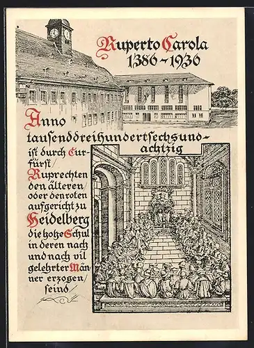 AK Heidelberg, 550 Jahre Universität Heidelberg, Ruperto Carola 1386 - 1936