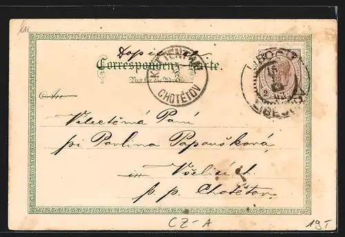 Lithographie Liboch an der Elbe, Turnhalle, Schloss, Kaiser-Josefs-Denkmal