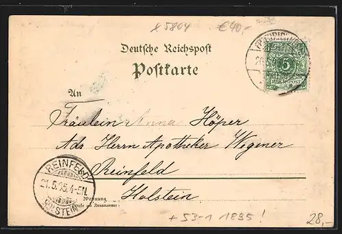 Vorläufer-Lithographie Friedrichroda, 1895, Gasthof Reinhardtsbrunn, Bahnhof, Klostermühle, Kurhaus