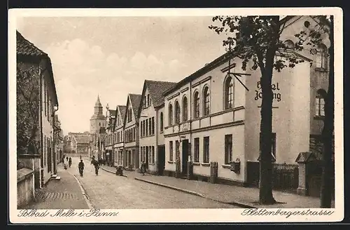 AK Melle i. Hann., Plettenbergerstrasse mit Hotel