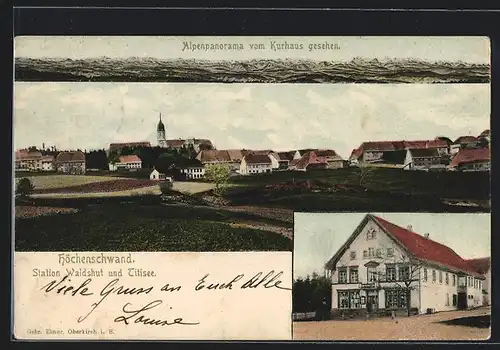 AK Höchenschwand, Kurhaus, Ortsansicht, Alpenpanorama