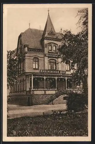 AK St. Goarshausen a. Rhein, Gasthaus Weinstube Rheinischer Hof von Felix Menges