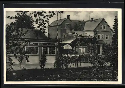 AK Ullersdorf bei Radeberg, Konditorei-Kaffee G. Grossmann, Gebäudeansicht