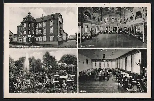 AK Grossbothen, Müllers Gasthof Grossbothen mit Garten