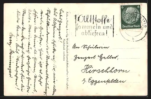 AK Altheim, Kolonialwarengeschäft Wilhelm Fuchs, Schule, Kriegerdenkmal