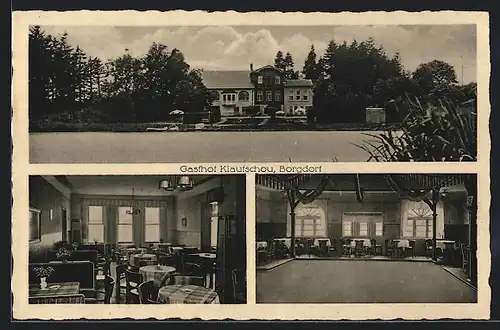 AK Borgdorf, Gasthof Kiautschou, drei Motive
