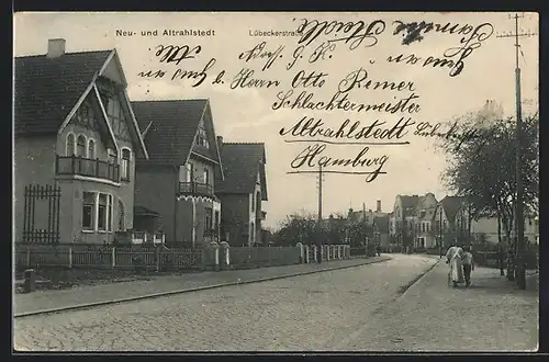 AK Hamburg-Rahlstedt, Häuser in der Lübeckerstrasse