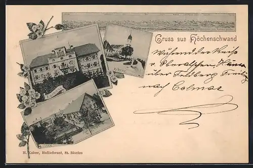 AK Höchenschwand, Kurhaus, Fabrik, Kirche
