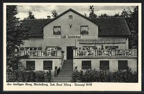 AK Heidelberg, Cafe Sonnenbad am heiligen Berg von Paul Kling