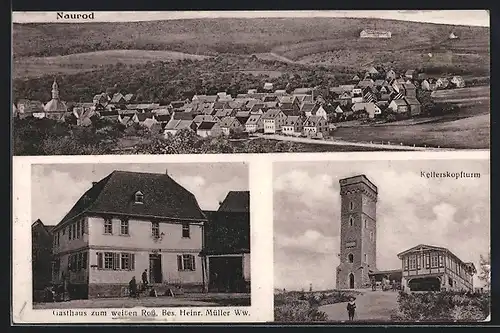 AK Naurod, Gasthaus zum weissen Ross, Kellerskopfturm