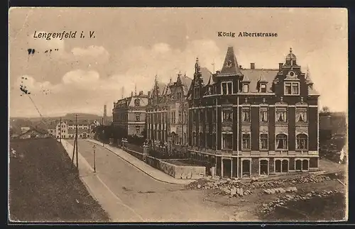 AK Lengenfeld i. V., Bürgerhäuser in der König Albertstrasse