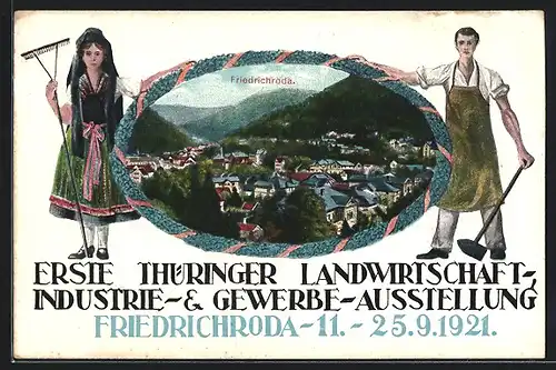 AK Friedrichroda, 1. Thüringer Landwirtschaft-, Industrie- & Gewerbe-Ausstellung 1921