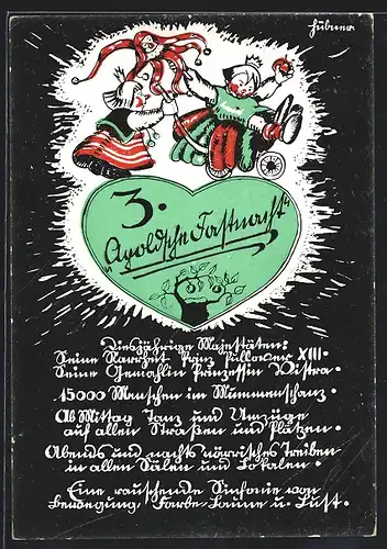 Künstler-AK Apolda, Festpostkarte zur Apoldaer Fastnacht