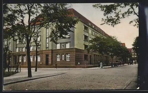 AK Hamburg-Wilhelmsburg, Stadtsparkasse und Krankenkasse, Kirchenallee