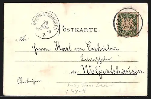 Lithographie Würzburg, Volksfest anlässlich der Kaisertage auf dem Sanderrasen 1897, Festplatz, Verlag Franz Scheiner