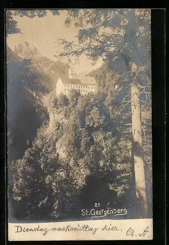 AK Stans, Kloster St. Georgenberg im Licht der Nachmittagssonne