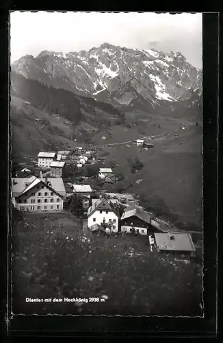 AK Dienten, Gasthof Hochkönig aus der Vogelschau