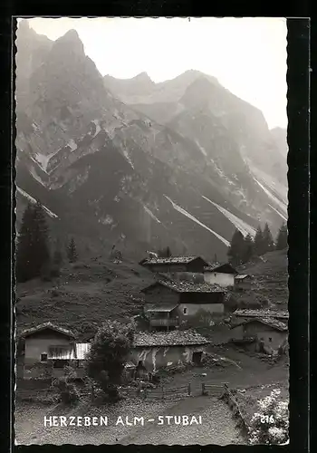 AK Neustift /Stubai, Herzeben Alm mit Häusern