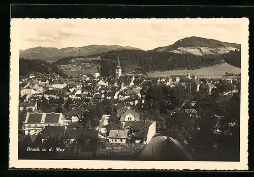 AK Bruck a. d. Mur, Ortsansicht aus der Vogelschau