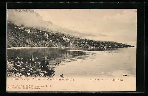 AK Aloupka /Crimée, Vue de la mer (Matin)