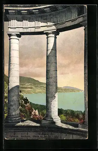 AK Orianda /Crimée, Le Pavillon, vue vers Aiu-Dague