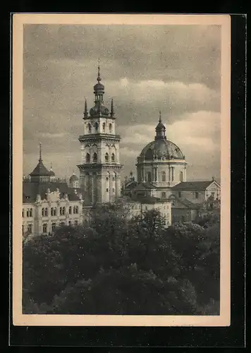 AK Lemberg, Fr. kat. Mariä-Kirche und Dominikaner-Kirche