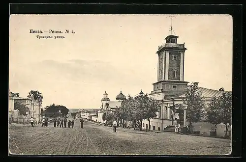 AK Pensa, Ortsansicht mit Kirche