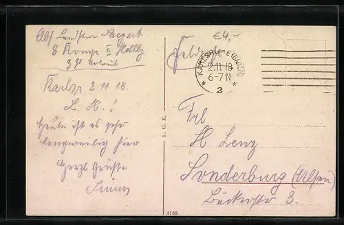 AK Karlsruhe i. B., Rheinhafen mit Speichergebäuden