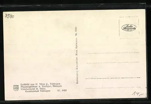 AK Karlsruhe i. B., Rheinhafen vom Flugzeug aus