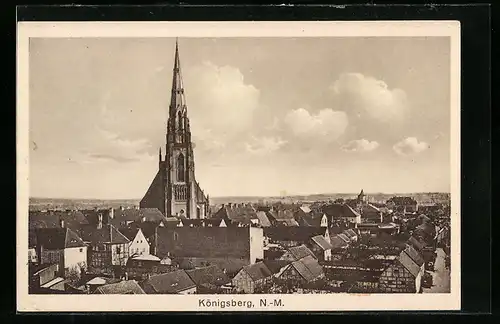 AK Königsberg /N.-M., Teilansicht mit Kirche aus der Vogelschau