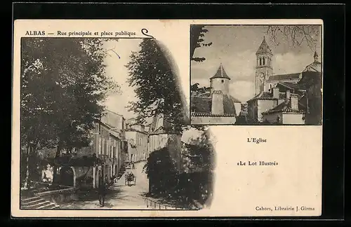 AK Albas, Rue principale et place publique, L`Eglise