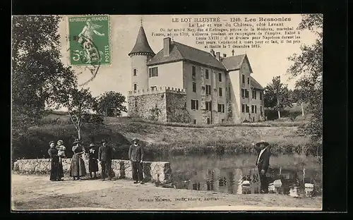 AK Les Bessonies, Le Lac et vue du Chateau