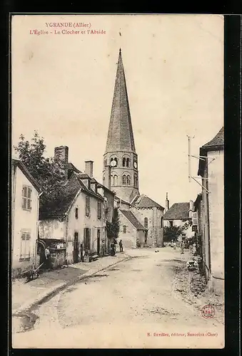 AK Ygrande, L`Eglise, Le Clocher et l`Abside