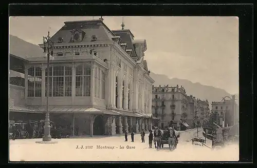 AK Montreux, La Gare, Bahnhof