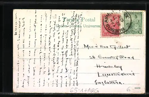 AK Buenos Aires, Estacion F. C. S., Bahnhof