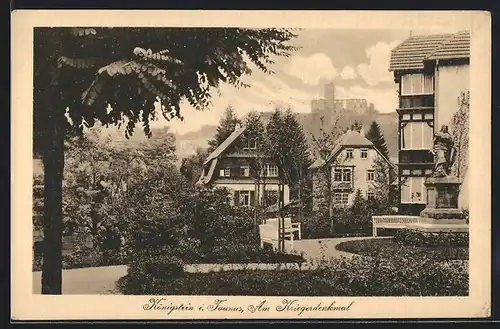 AK Königstein /Ts., Am Kriegerdenkmal