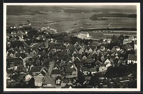 AK Pfullendorf /Baden, Ortsansicht mit Feldern, Fliegeraufnahme