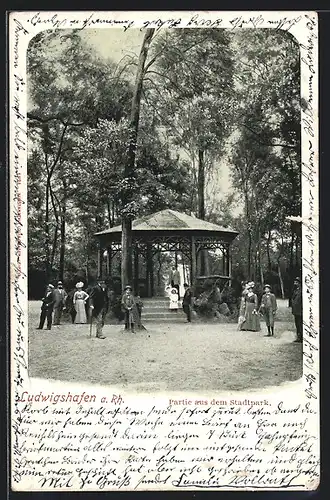 AK Ludwigshafen a. Rh., Pavillon im Stadtpark