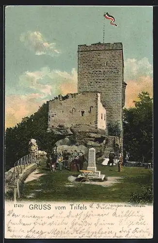 AK Trifels, Ruine mit Denkmal