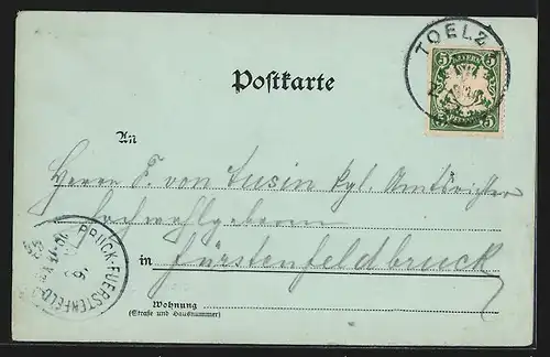 AK Tölz, Isarbrücke mit Calvarienberg