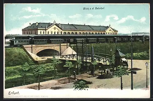 AK Erfurt, Blick auf den Bahnhof